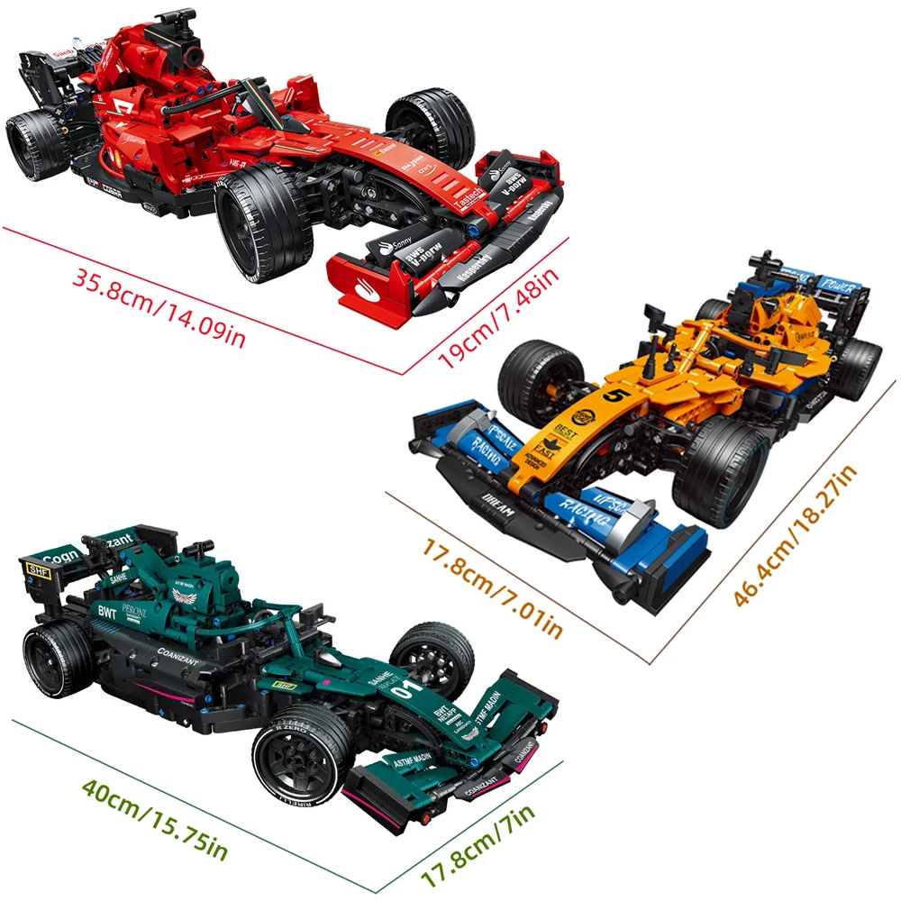 Mehrfarbige Super Racing Auto Bausteine Modell Kreative Technische MOC Kit Desktop Sammeln Display Geschenk Erwachsene Kind