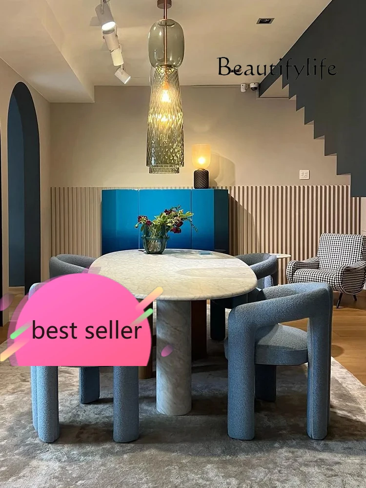 

new Nordic design fashionable high-end dining chair Italian light luxury household dressing chair cream style book desk chair