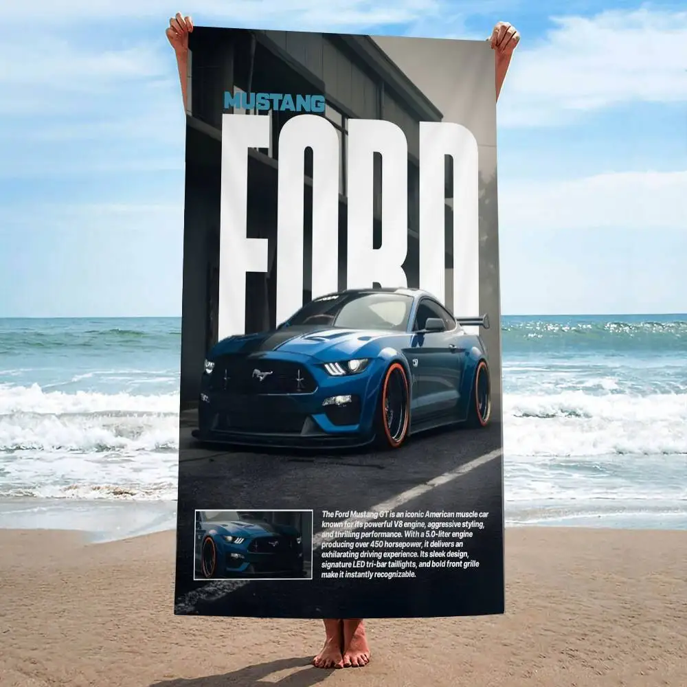 Car F-Fords Logo Anime Beach Swimming Towel Soft Absorbent Washcloth Children's Gifts For Kids Travel Camping Gym