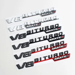 Car Fender Side V8 BITURBO 4MATIC Emblem Badge For Mercedes AMG C63S W205 E63S W212 W213 S63 W222 GLC63 GLE63 GLS63 Accessories