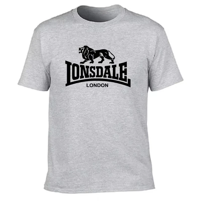 مبيعات الصيف الساخنة الأسد Lonsdale الكلاسيكية الجرافيك الطباعة الرجال والنساء تي شيرت غير رسمي يا طوق ملابس للرجال عالية الجودة