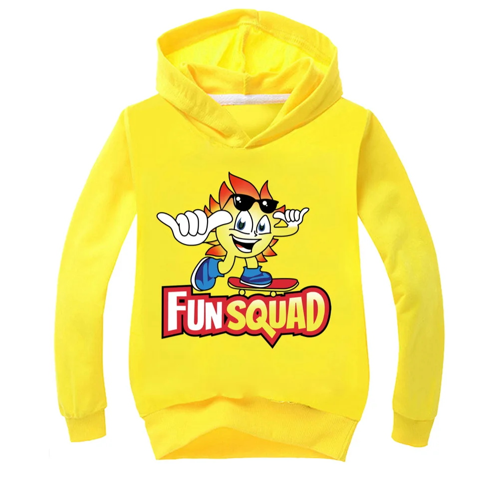 New Children Fun Squad Gaming Sweatshirts Girls Hoodie T-shirt Streetwear Kids Boys Cartoon Hooded Pullover Autumn Casual Tops