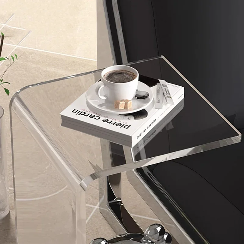 Acrylic Sofa Coffee Tables Living Room Bedside Side Table Modern Removable Room Table U-shaped Design Living Room Furniture image 5