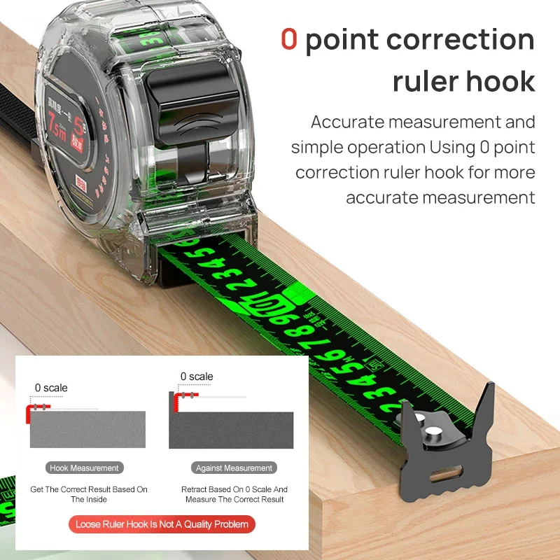 YLONDAO 5/7.5/10m Tape Measure Precision Durable Measuring Ruler Measuring Tape Precise and Clear