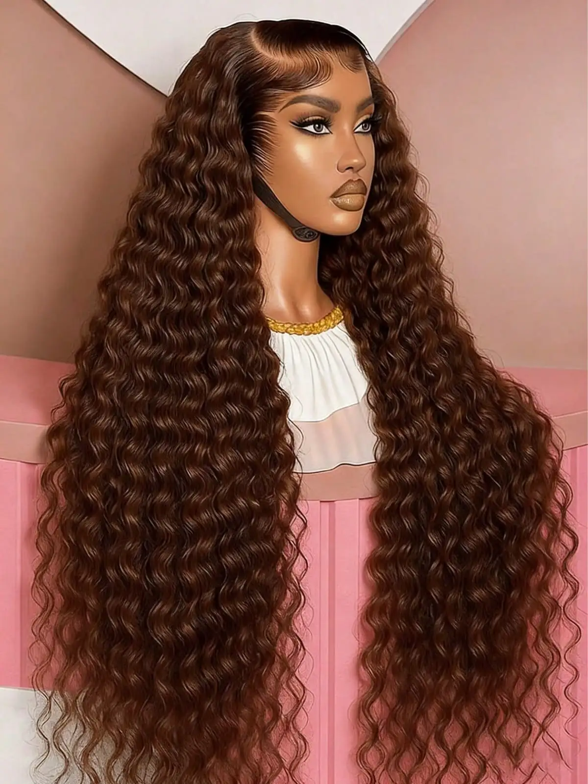 

Плотность 200, 4 штуки # Шоколадно-коричневый парик из натуральных волос с глубокой волной и кружевной передней частью 13x4 для женщин