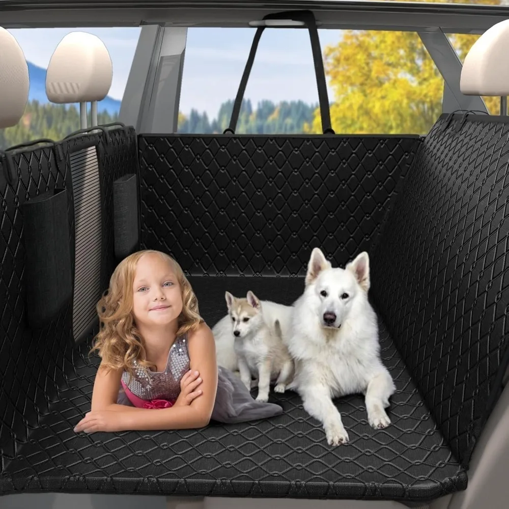 

Back Seat Extender for Dogs, Hard Bottom Dog Car Seat Cover for Back Seat, 100% Waterproof Dog Hammock