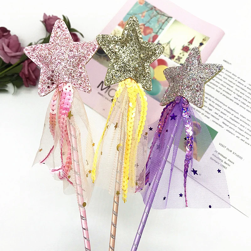 1PCS Cute Dreamlike Five Pointed Star Fairy Wand Toy Kids Stick Girl Birthday Gift