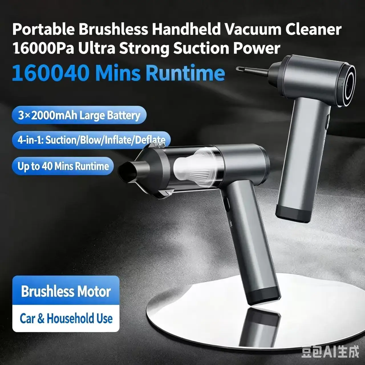 Love Totem Super Suction Car Vacuum Cleaner Handheld Portable One-click Dust Home Car Dust Blower