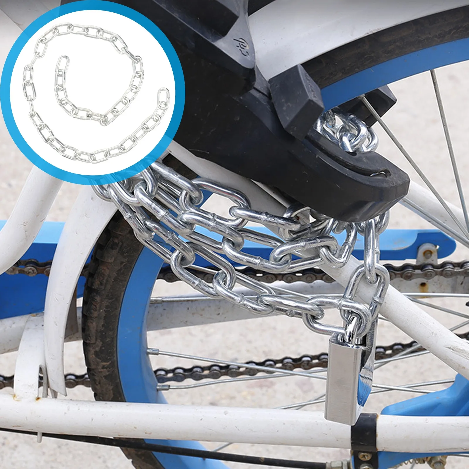 

1Set Extra Thick Galvanized Steel Bike Chain Lock High Security Bicycle Lock Chain for Home Door Garage Motorcycle Car