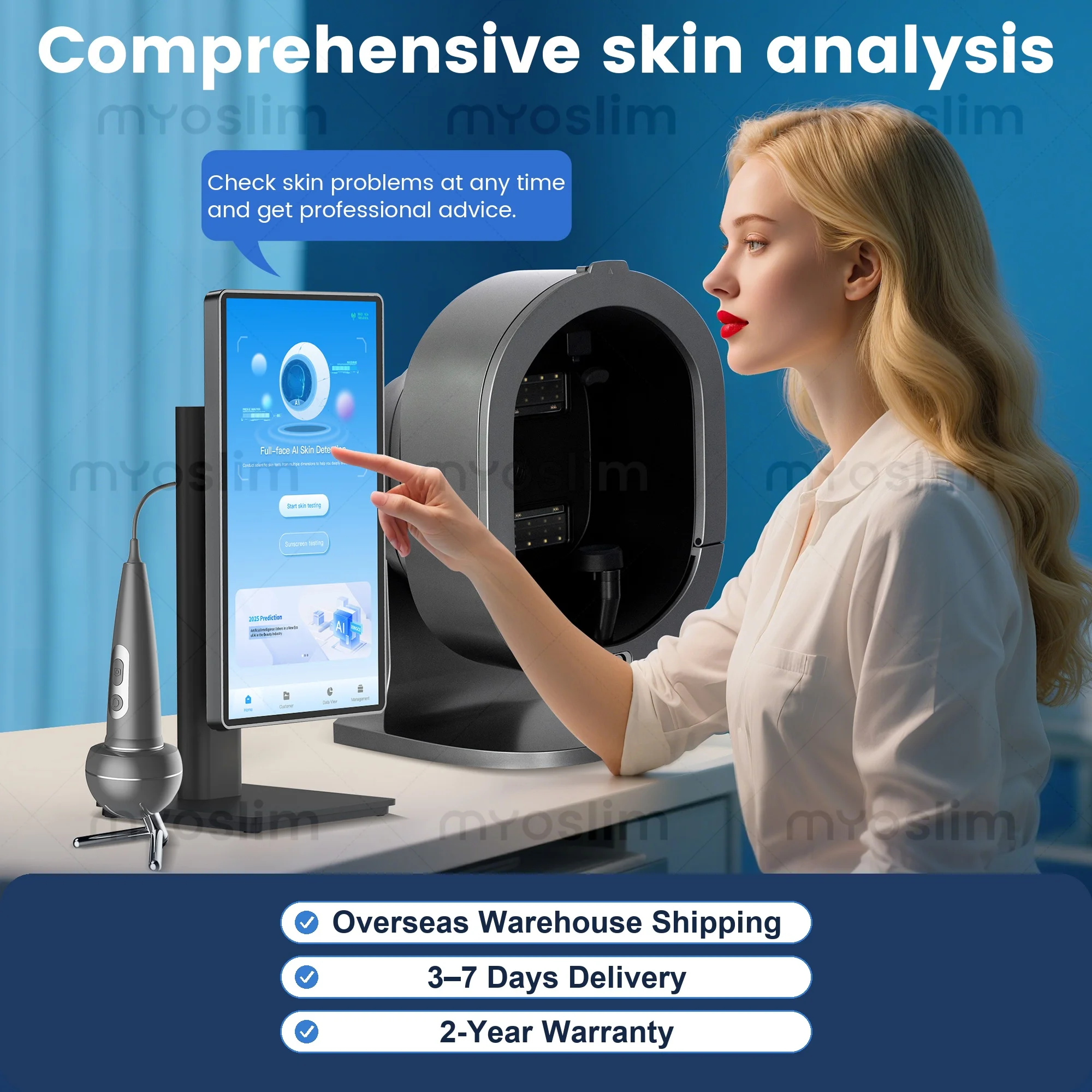 X5 High-Definition Magic Mirror Skin Scanning System 3D AI Facial Analyzer with UV And Moisture Detection For Salon Use