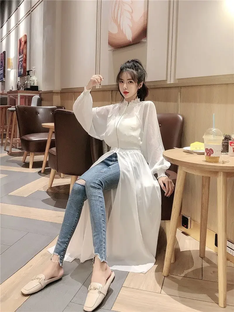 Long Jackets Women Summer Thin Sun-proof Korean Fashion  Breathable Casual New Solid Clothing Female Harajuku All-match