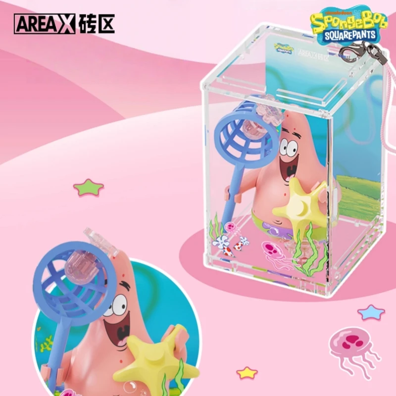 AREAX SpongeBob SquarePants Bouwstenen Bikini Bottom's Day Series Draagbaar Gemonteerd Speelgoed Hangers Sleutelhanger Decoratie Cadeau