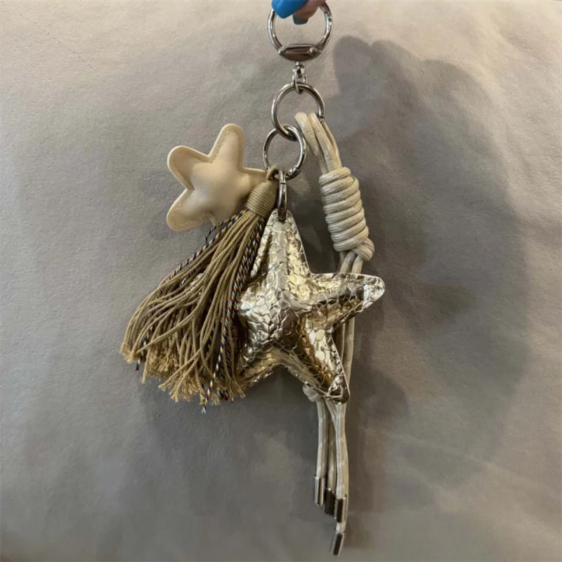 

Стильный брелок в форме звезды из искусственной кожи, несколько цветов, идеальные сумки для ключей, аксессуары для телефонов, подарок на день Святого Валентина, милый брелок