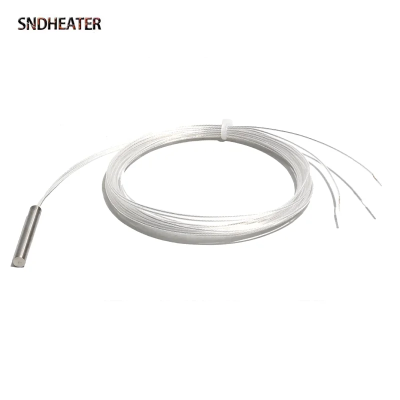 SNDHEATER 4x30 مللي متر خرطوشة أنبوبي التحقيق PT100 الحرارية البلاتين المقاوم الحراري 2 كابل استشعار درجة الحرارة 0.5 متر 1 متر 2 متر 2.5 متر