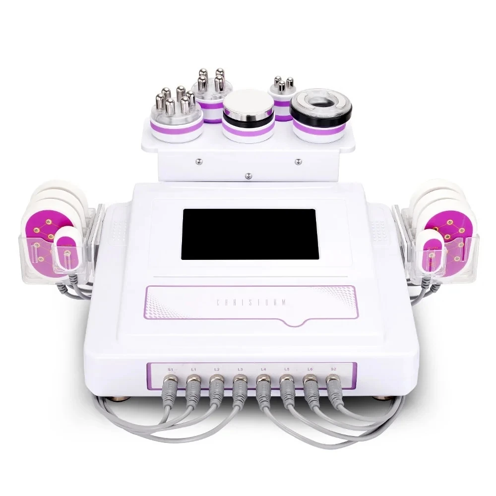 6 em 1 multifuncional novas tecnologias corpo vácuo ultrassônico rf emagrecimento beleza cavitação sistema máquina