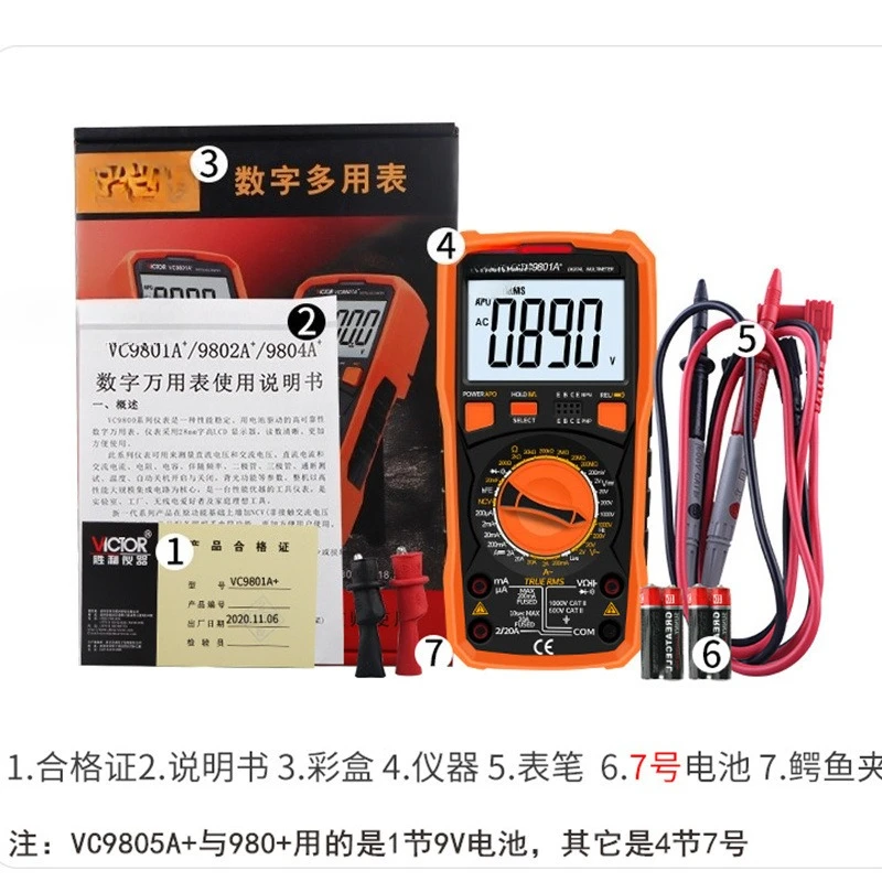 Multimeter Victory VC9801A/9802/9804/9805A +/9808 + Multimeter Anti Bakar Digital