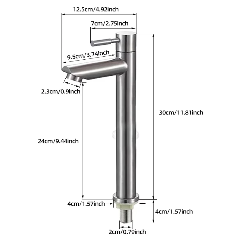 1/2 inch single cold kitchen sink faucet, quick open, stainless steel, used for bathroom sink accessories image 6