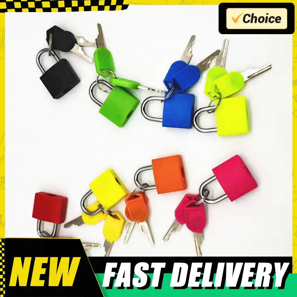 

8 шт. навесной замок с 2 ключами, красочный дорожный противоугонный замок, пластиковый корпус из цинкового сплава, навесной замок для ящика, багажа, 23 мм для общежития