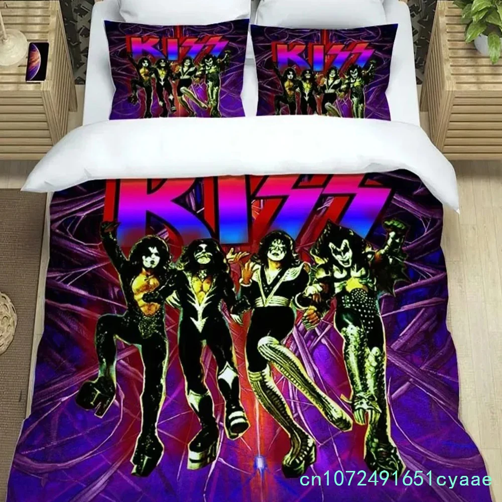 KISS Rock Band Bedding Set,Single Twin Full Queen King Size,KISS Music Bed Set Kid Bedroom Bedding Sets 4