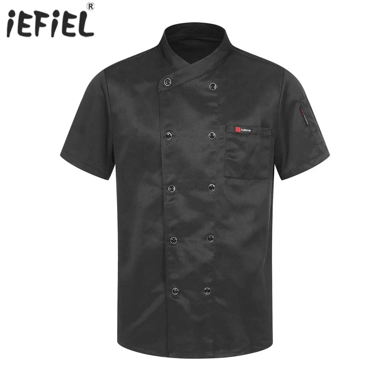 Camicia da cuoco da donna da uomo giacca Unisex per adulti uniforme da lavoro da cucina con tasche per cucina ristorante Hotel Cafe Bakery mensa