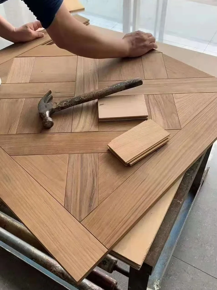 Parquet artístico de roble blanco versión personalizada parquet de piso de roble de madera maciza