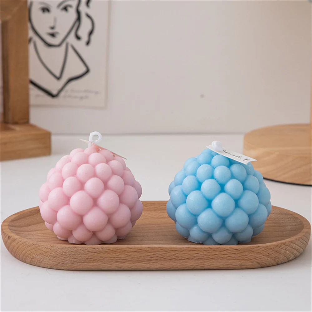 2PCS 3D Bubble Candle Mold, Spherical Resin Candle Mold, Cylindrical Candle Making Silicone Mold, Silicone Gypsum Mold