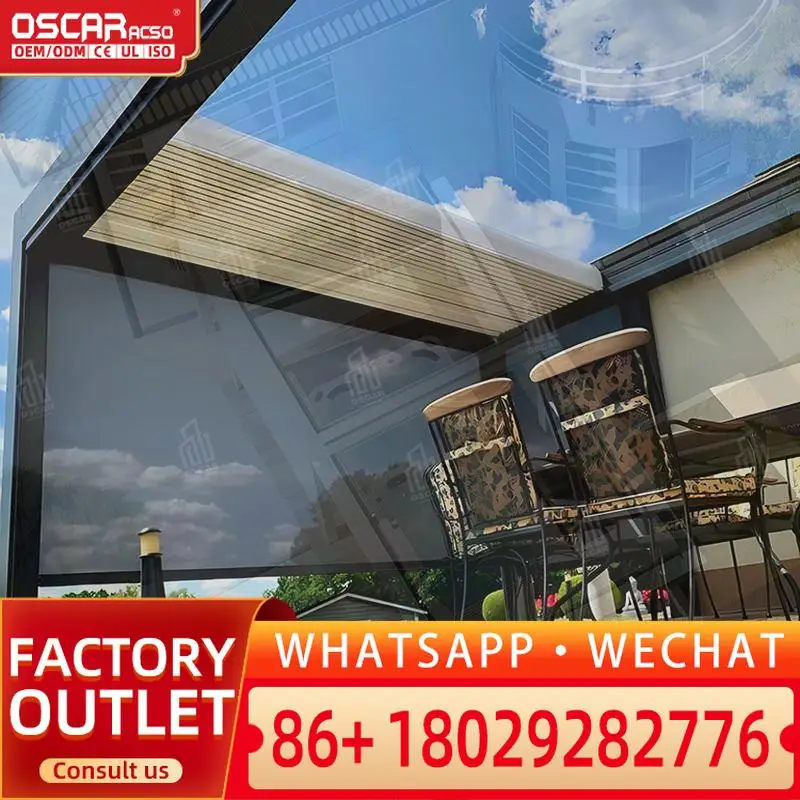 Standing Heavy Duty Exterior Patio Cover Bio Climatic Gazebo Cover 4x5 M pergolas