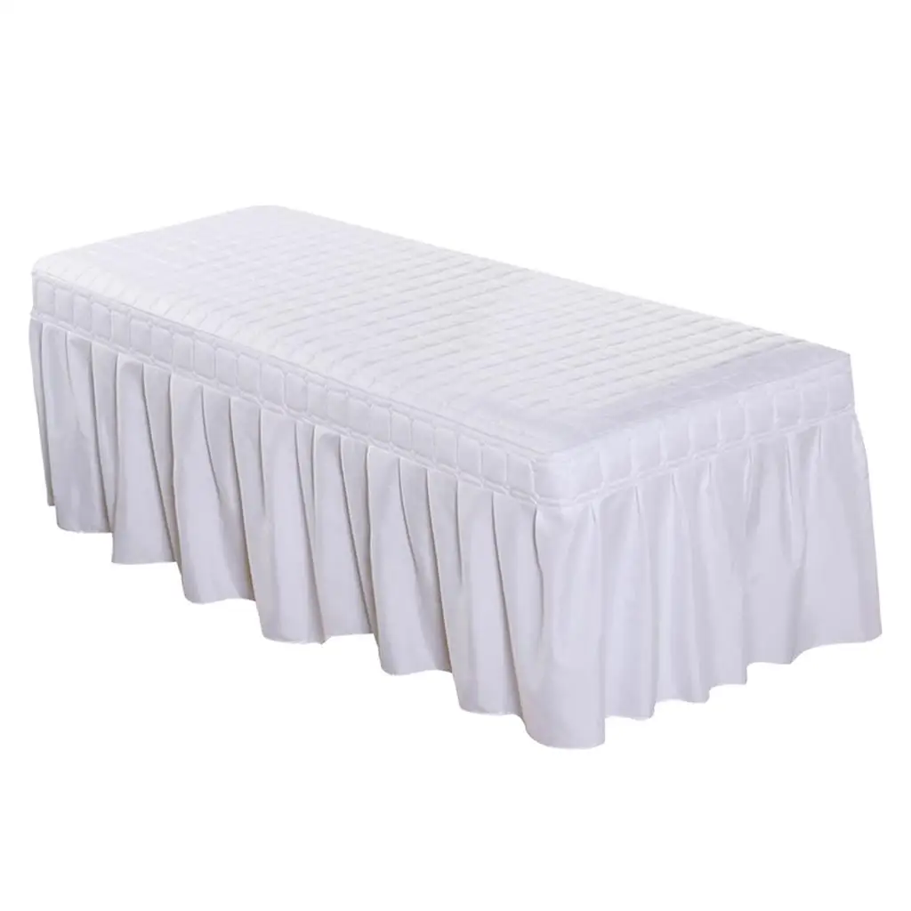 

Luxurious Massage Table Skirt And Bed Cover Set , White-190x80cm, as described