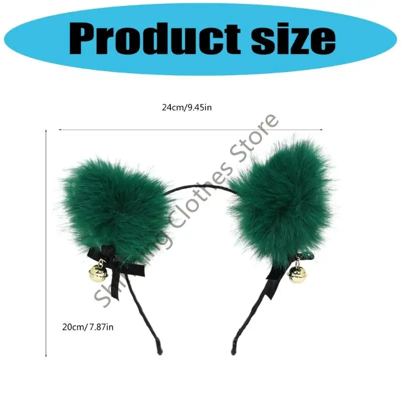 M68A Praktische Pluche Kattenoren Haarband Comfortabel Dagelijks Accessoire Voor Anime Liefhebbers Rollenspel Kostuum Haarstukje