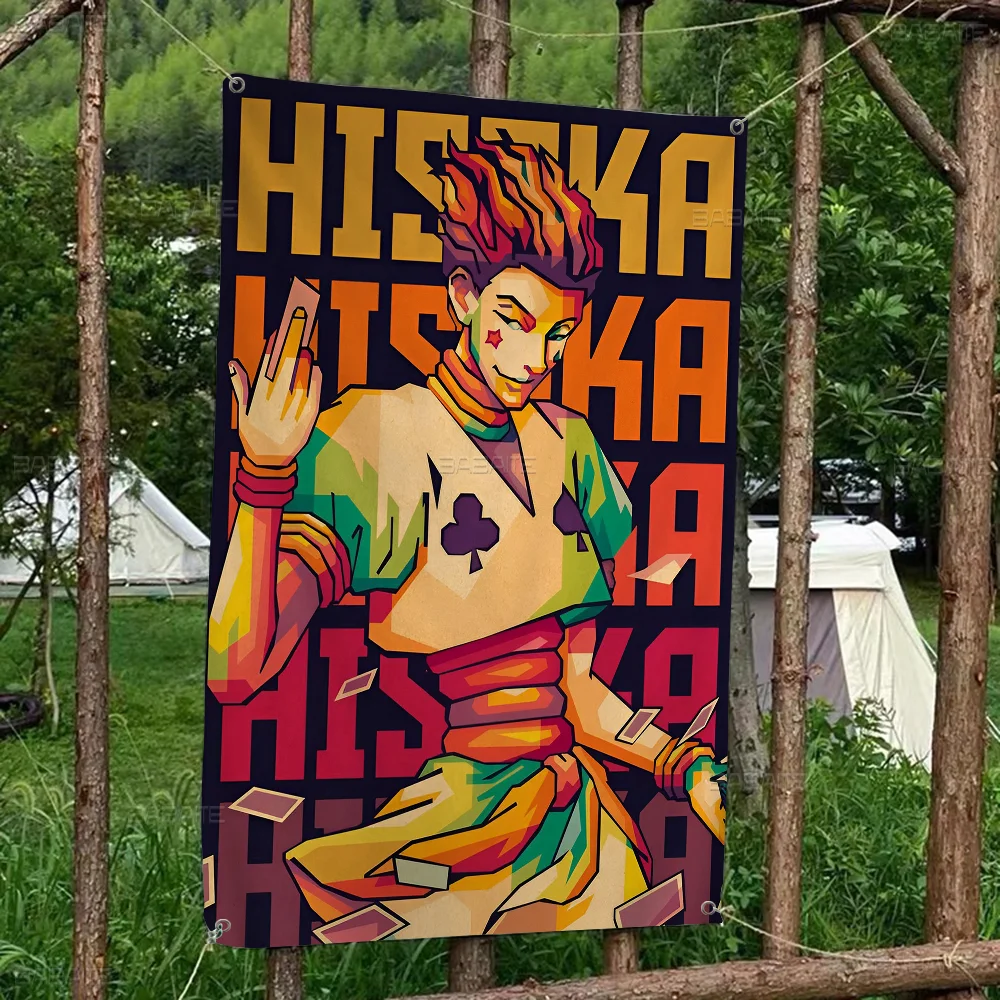 Hunter X Hunter Hisoka Banner Art Printing Japanese Wall Flag Anime Wall Hanging Home Decor