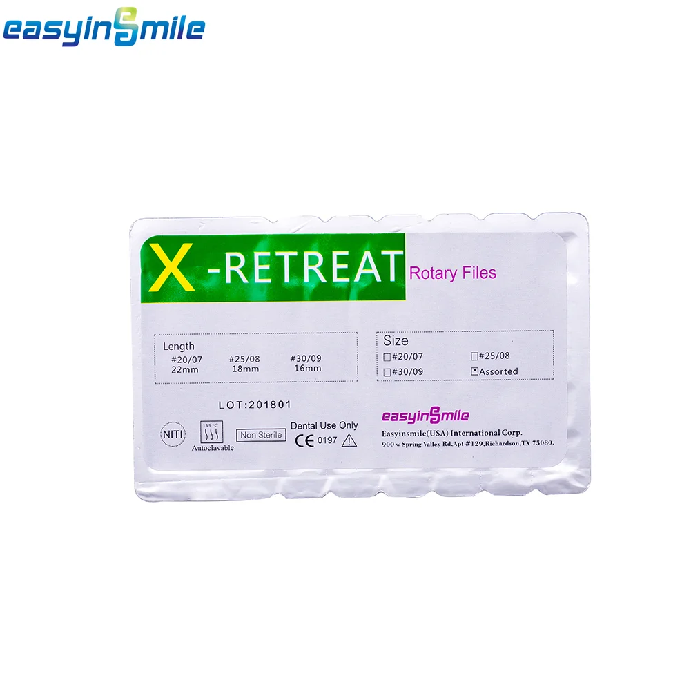 3pcs EASYINSMILE Endo X-Retreat Files Dental Root Canal Retreat Niti Rotary Endodontic Files