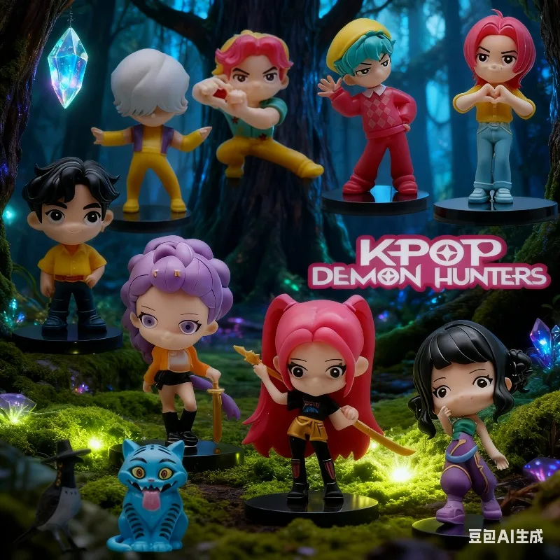 جديد 10 قطعة/المجموعة Kpop شيطان الصيادين نموذج لجسم لعبة الكرتون الألعاب الأجهزة الطرفية مكتب الديكور جمع أرقام لعبة مجسمة هدية