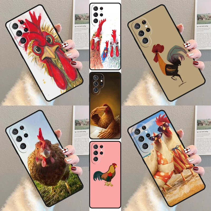 

Чехол для телефона с рисунком курицы и петуха для Samsung Galaxy S25 S23 S30 S21 S20 FE S24 S22 Ultra Note 10 20 Plus, силиконовый чехол lite