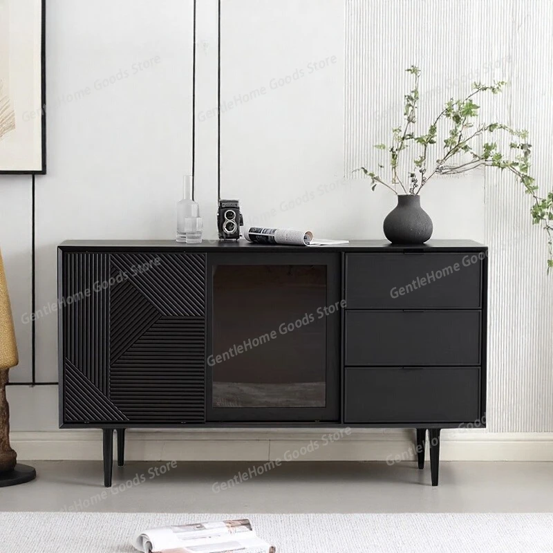 

Nordic Modern Minimalist Light Luxury Tableware Cabinet Kitchen Storage Home Black Cabinet Senple Ek Dirab Dining Room Furniture
