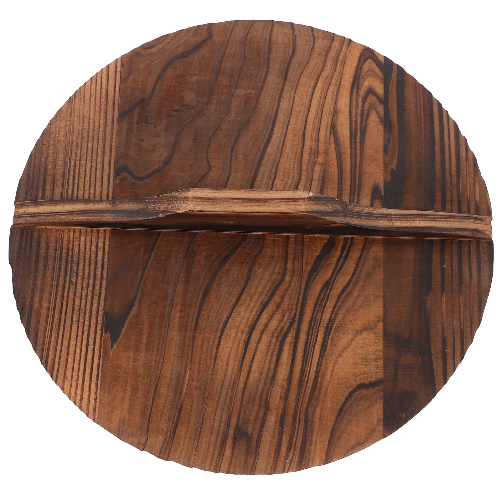 

Carbonized Wooden Wok Lid Round Flat Pan Cover Traditional Asian Cookware Lid Frying Pan Skillet Cast Iron Wok Cover