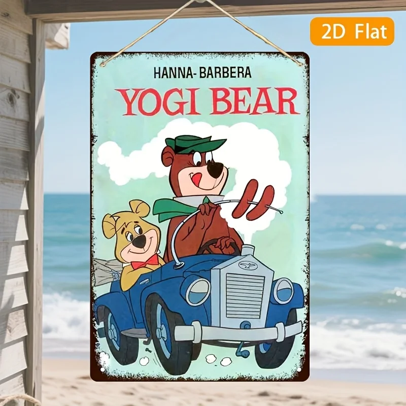 Vintage Yogi Bear Hanna-Barbera Cartoon Retro Metal Tin Sign