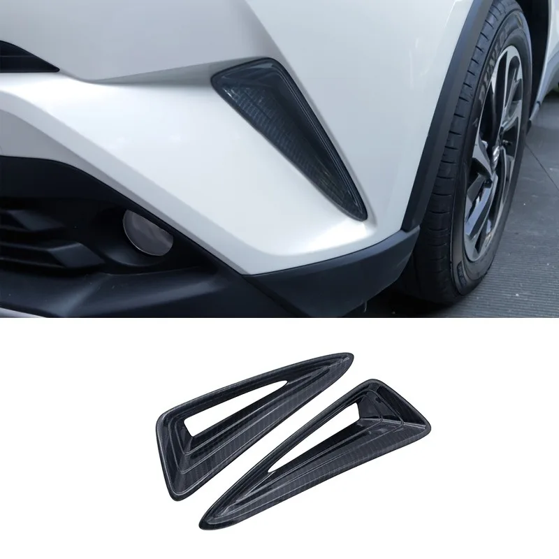 Carbon Fiber Modified Fog Light Frame Protective Cover Trim Fit for Toyota C-HR Exterior Styling Replacement Part