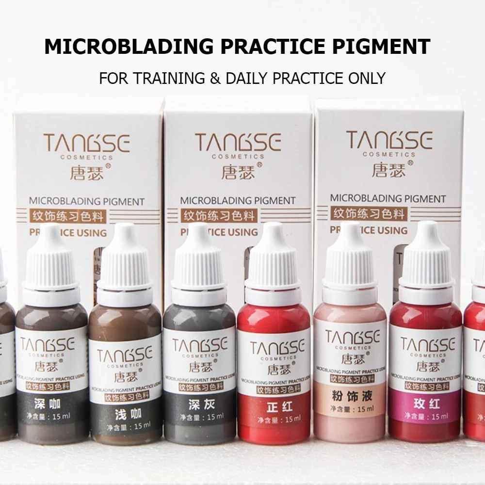 

15ML Practice Tattoo Ink Permanent Makeup Eyebrow Lips Eye Line Body Tattoo Beauty Art Supplies Color Pigment Set