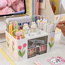 Stationery Storage Box Desktop Student Ins Drawer Pen Holder Cabinet Office Tape Hair Accessories Children's Small Storage Box