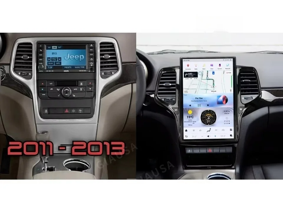 14.4 inch Scherm Multimedia Speler Radio Voor Jeep Grand Cherokee 2010-2014-2021 CarPlay Auto GPS Navigatie Android 13 Head Unit