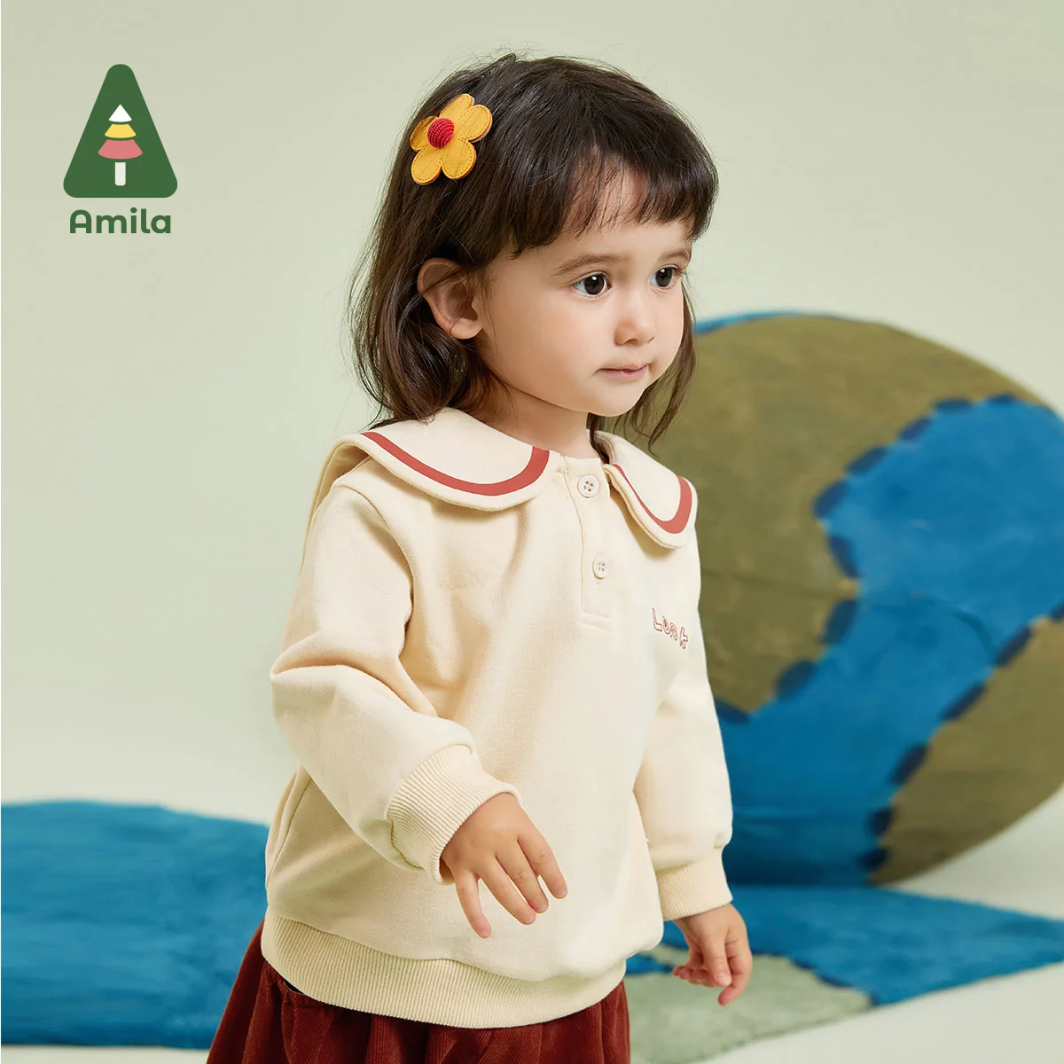 Amila Baby 2023 Autumn New Naval Leader Printing Warmth Cotton Comfort Hoodie for  Girls Fashion Cartoon Children Clothes