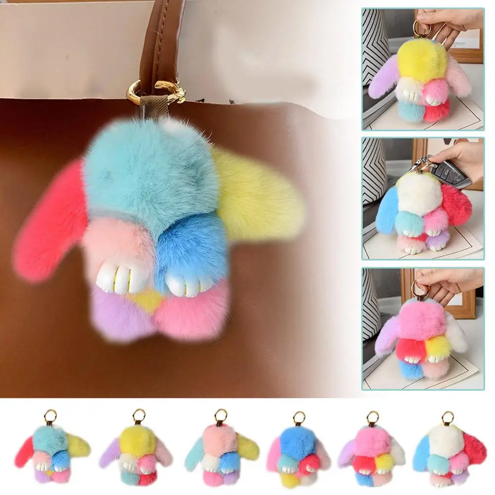 Mini Version Of Dead Rabbit Pendant Plush Diy Jewelry Chain Accessories Car Bag Chain Pendant Bag Plush Pendan U6d7