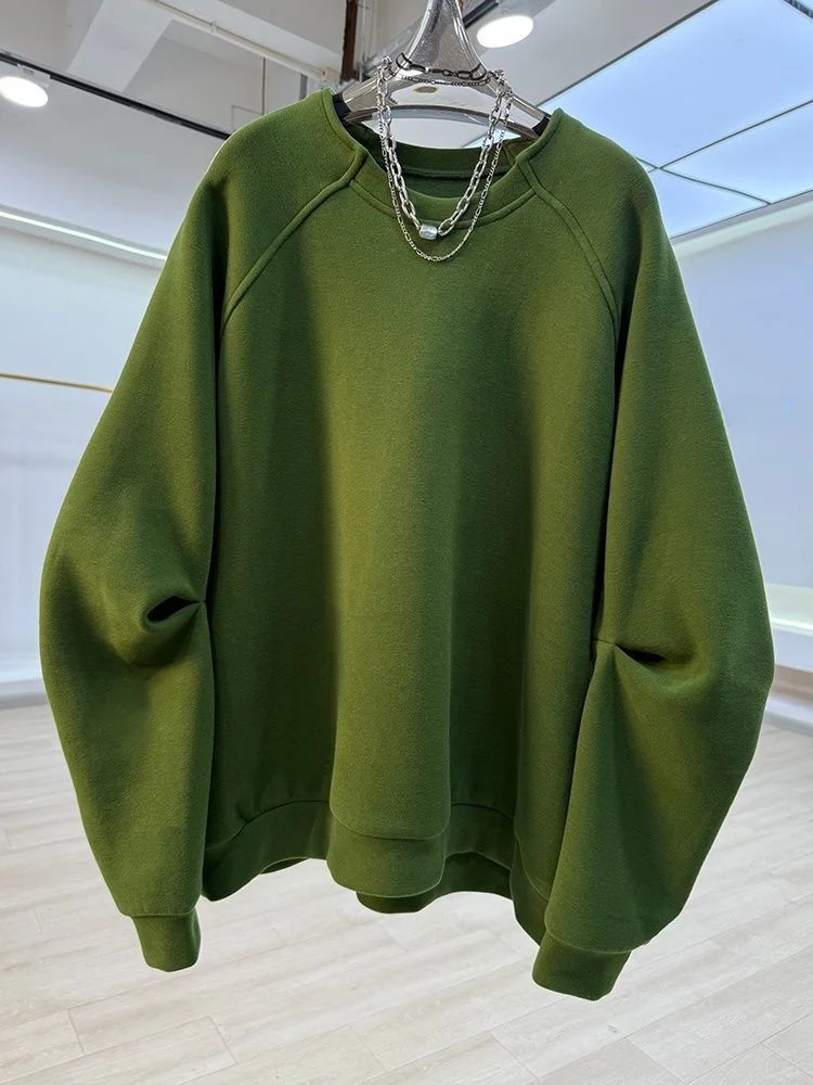 

plus Size Women's Sweatirt 300 Pou Faionable Casual Loose Fit Pure Color Autumn Winter Lazy Sle Versatile Comfortabl...