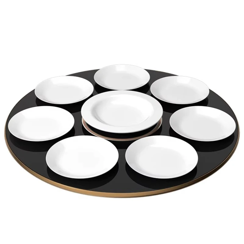 

Rechargeable round table turntable household induction cooker with hot pot heating and heat preservation integrated dining table