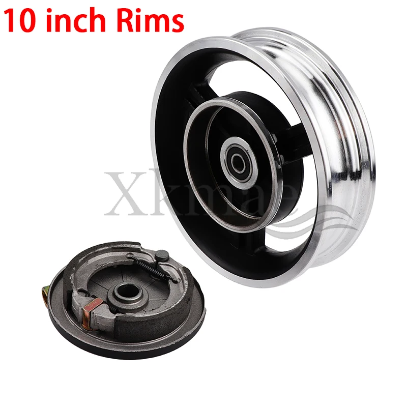 10 inch Aluminum alloy rims with drum brake wheel hub fit for electric scooter 10x2.5 10x2.125 200x60 200x50 tire