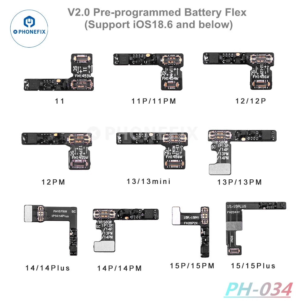 Cavo flessibile Tag-on per batteria preprogrammato per iPhone 11 12 13 14 Pro Max strumento per cavo di riparazione della batteria per risolvere il messaggio di errore Pop-Up