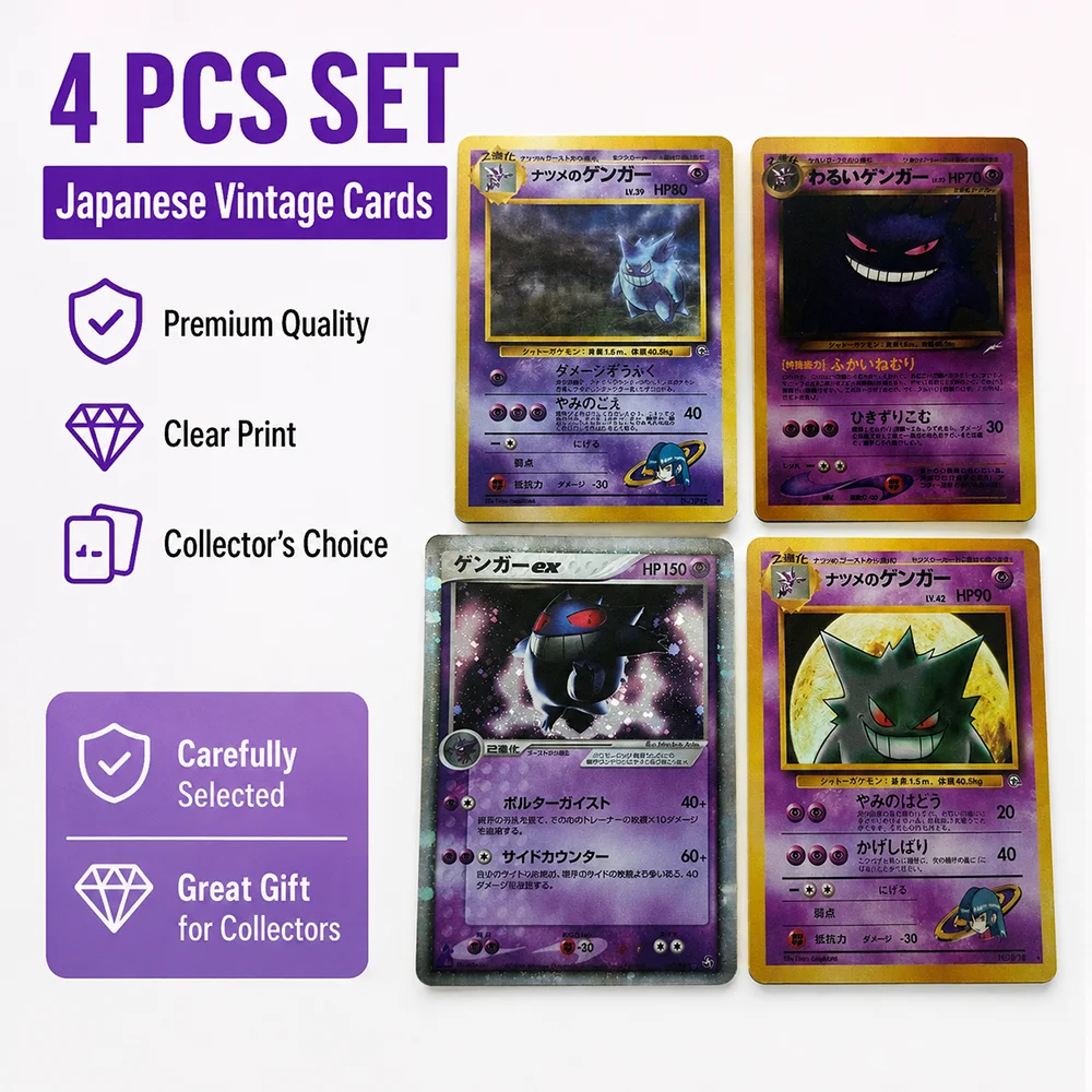 

Anime PTCG Proxy Trading Collectible Cards Sabrina's Gengar Dark Gengar Ex Rare Foil Holo Vintage Collectible Trading Card