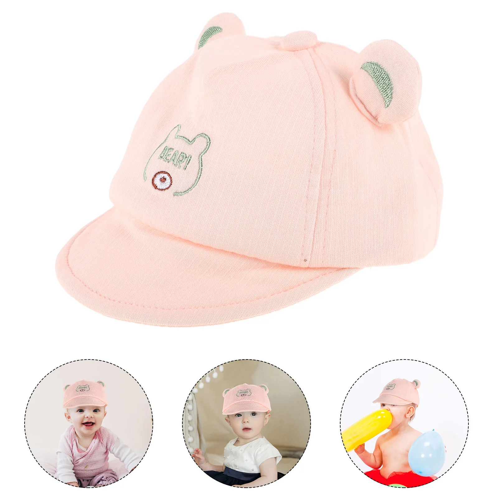 

Детская бейсболка с рисунком медведя, мягкая хлопковая шапка, легкая летняя пляжная шапка для малышей, защита от солнца