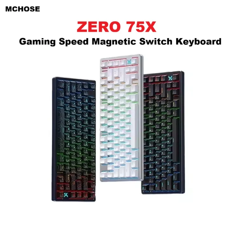

Механическая клавиатура MCHOSE ZERO 75X, проводная RGB, горячая замена RT0,005 мм, 8K, игровая клавиатура для киберспорта с низкой задержкой, индивидуальный аксессуар для ПК