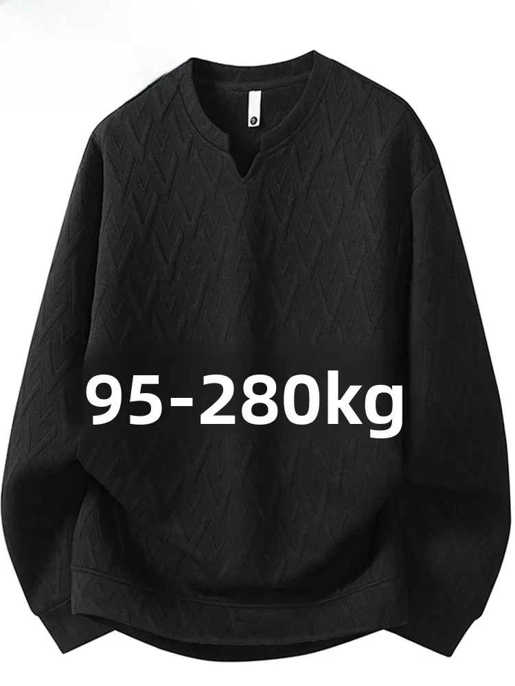 

Мужская повседневная толстовка больших размеров с длинным рукавом, эффектом похудения, удобная, свободного кроя, из полиэфирного волокна, с V-образным вырезом, для весны и осени